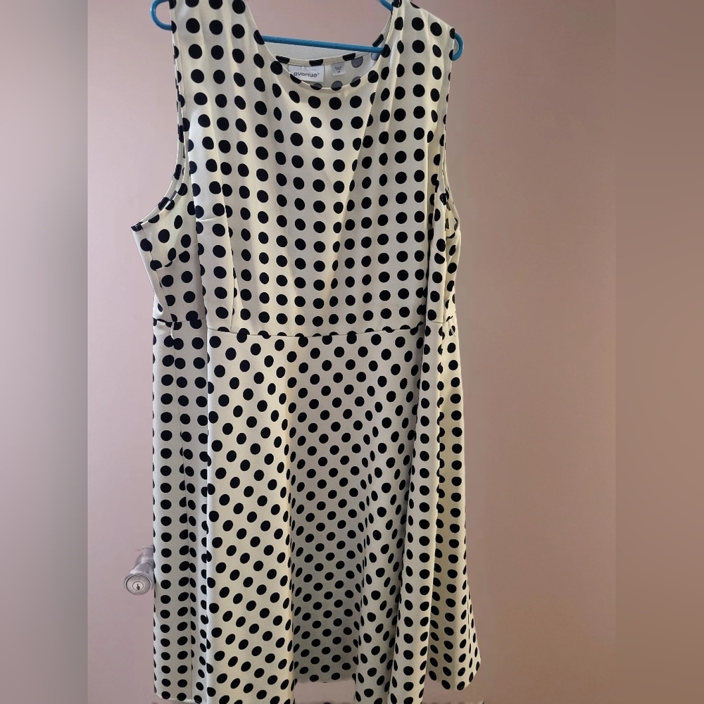 AVENUE Polka Dot Sleeveless Dress